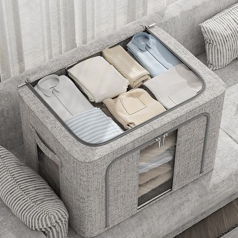 Grey 24L Metal Frame Fabric Storage Box (1/5)