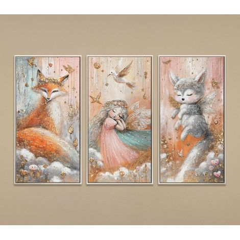 Gemälde Verzauberte Welt Rahmen Beige 120x60 cm (1/5)