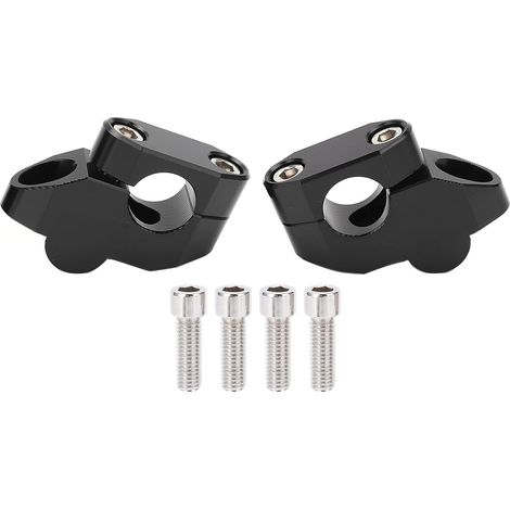 Rehaussement du Guidon de Moto Moto en Alliage D'aluminium CNC 7/8in Rehausseurs de Guidon Accessoire de Modification(Le Noir)
