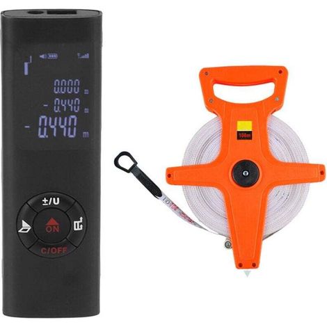 Télémètre Laser Haute Précision 40 m avec Ruban à Mesurer Pliable 100 m Outil de Mesure Distance