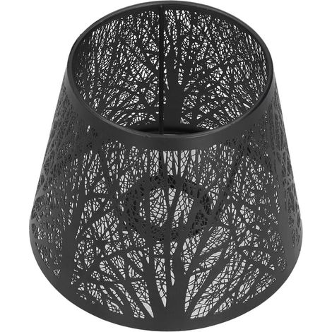 Eosnow Abat-jour en forgé sculpté forme d'arbre forestier Mini pour lampe de table chambre chevet DecorBlack E27 fer (1/4)