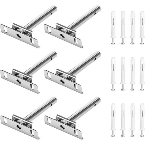 6x Regalhalterung Verstellbar Unsichtbar, Tablarträger Länge 10cm, Regal Halterung Wand aus Eisen Vernickelt, Regalträger mit Montageschrauben, Regal Bodenträger für Wand Montage Kabinett Möbel (1/5)