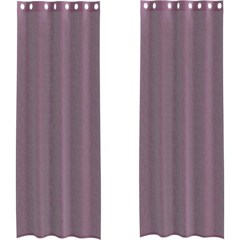 Maison Exclusive - Tende in Voile con Occhielli 2 pz Viola 140x260 cm