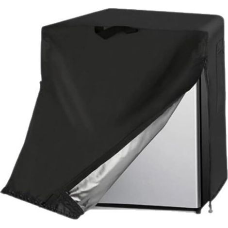 Housse de réfrigérateur résistante aux intempéries et anti-âge pour congélateur vertical avec poches latérales, noir, 50,8 x 50,8 x 53,3 cm