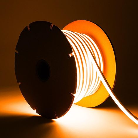 Bobina 50m Striscia LED Neon Regolabile 220V SFLEX8 8W/m IP65 Taglio 100cm Arancione (1/4)