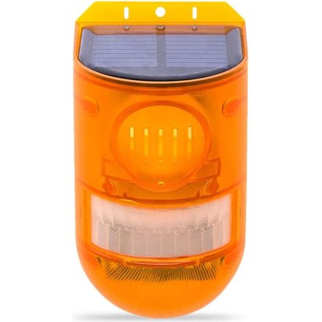 Alarme SolaireAlarme sonore et Lumineuse à détecteur de Mouvement Lumière dalarme Solaire étanche 2 Modes de Travail 110db Lumière de sirène de sécurité sonore pour la Maison la Ferme la (1/5)