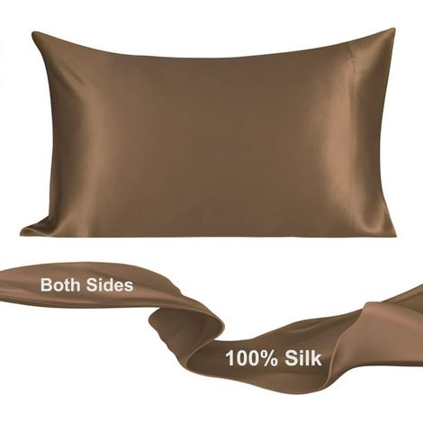 Taie d'oreiller en soie de mûrier Unique Bargains pour les cheveux et la peau (1/5)
