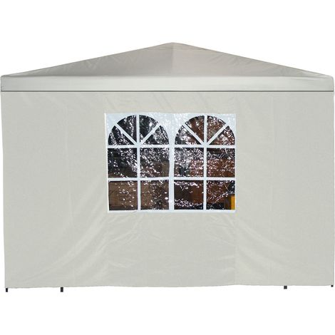 Seitenplane für Pavillon, 3x1,9 Meter, Polyester ecru mit Fenster (1/2)
