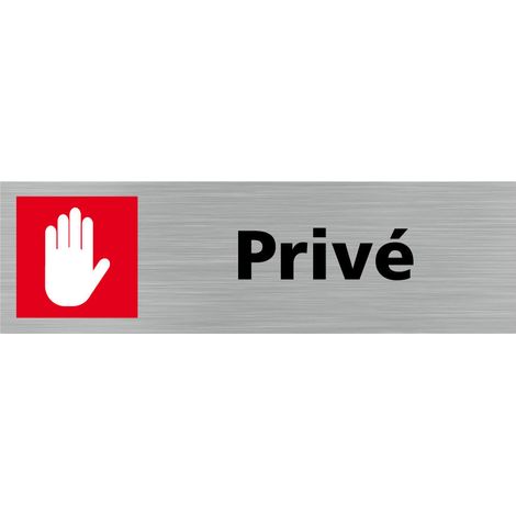 Pictogramme PRIVE (Q0367).- Plaque aluminium brossé - (1/5)