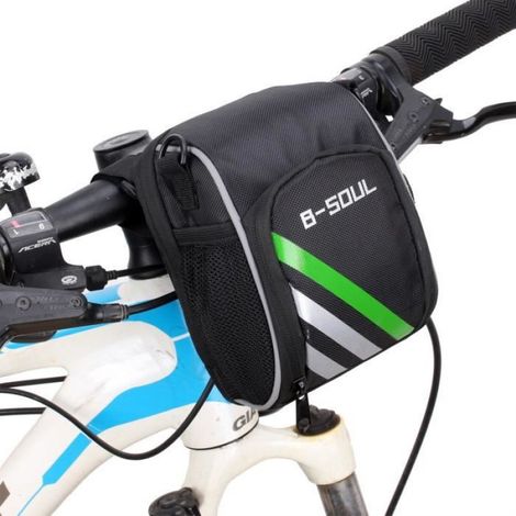 Sac/Sacoche Vélo Guidon VTT Résistante à l'eau avant Pannier Porte-bagages (Noir, 6.0 pouces) (1/4)