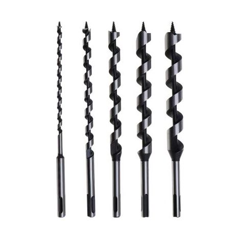 Jeu de 5 mèches bois simple spirale 8-12-16-20-24 x 600 mm sds plus