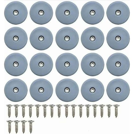 Round Teflon Furniture Glides,with Screws 20 Pieces Teflon Furniture Glides Nail Chair Teflon Glide,22MM (1/5)