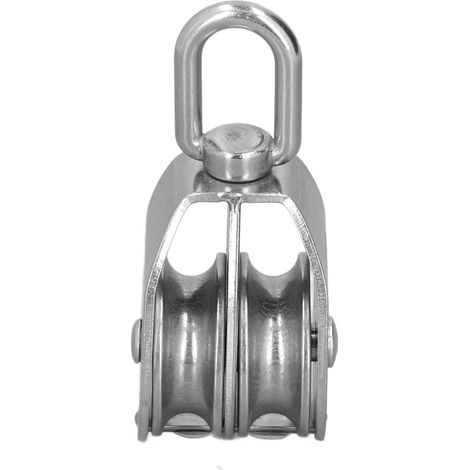Poulie marine robuste 50mm/2 pouces à double rouleau en acier inoxydable 304, capacité 400kg pour bateaux et yachts (1/5)