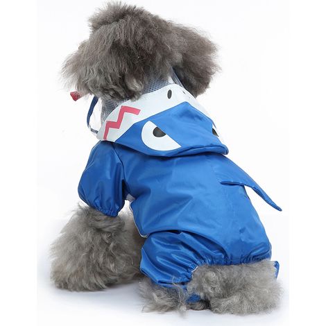 Vêtements de pluie pour animaux de compagnie, imperméable réfléchissant pour animaux de compagnie (1,20 m), poncho pour chien à motif requin (1/5)