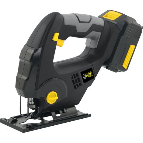 Fartools – Scie sauteuse pendulaire 18V – Lame T – Base inclinable 45° – Changement de lame sans outil – Poignée ergonomique soft-grip (1/7)