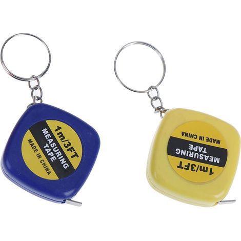Mesure Auto Lock-1m / 3ft Mètre à Ruban, Blocage Du Ruban, Ruban Ultra Épais, Professional Mètre Pliant, Crochet 2 Rivets, Position Du Zéro Réel, Ruban Anti-Corrosion (Bleu et jaune,2pcs) (1/5)