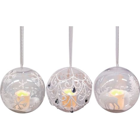 TrendLine Weihnachtskugel 1 LED warmweiß, für den Innenbereich Ø10cm Hängedekoration