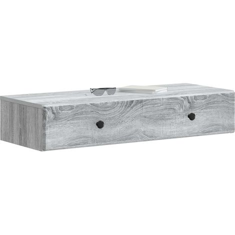 Maison Exclusive - Tavolino da Parete Laterale Grigio Sonoma 87,5 x 34,5 x 17 cm