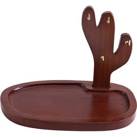 Porte-clés d'entrée, table de style vintage, étagère de rangement en bois massif, présentoir décoratif pour lunettes et montres (1/5)