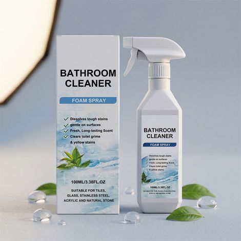 Badreiniger, für die tägliche Reinigung von Toilette und Bad, Fleckenentfernung, frischer Duft, praktisches Multifunktionsspray – 100 ml -- DE (1/5)