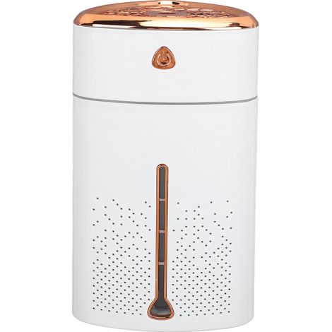 Mini tragbarer USB-Luftbefeuchter mit 1000 ml Fassungsvermögen, Ultraschallfunktion, Touch-Taste und Nachtlicht, ideal für Schlafzimmer, Auto, Büro und Reisen (weiß). (1/5)