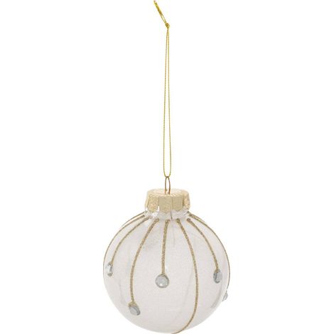 Bdn plast blc strass oro 80mm - Feeric lights & christmas