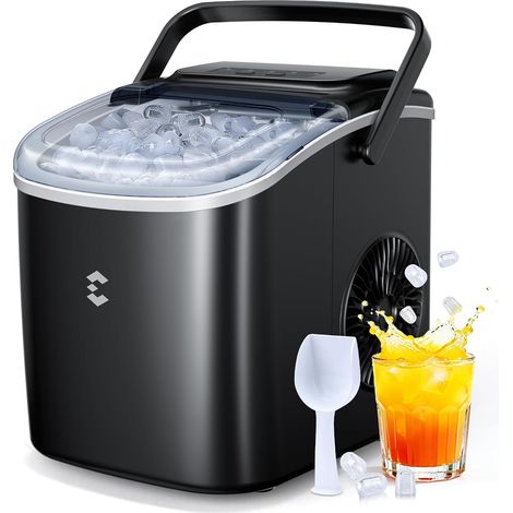 Machine Glaçons Compacte 12kg 24H 2 Tailles Autonettoyante Ice Maker Maison Fête Cuisine Bar (1/5)