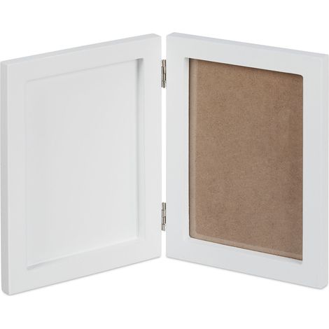 Cadre photo bébé empreintes mains pieds 19 x 28 x 1 cm souvenirs uniques décoratif en bois blanc (1/5)