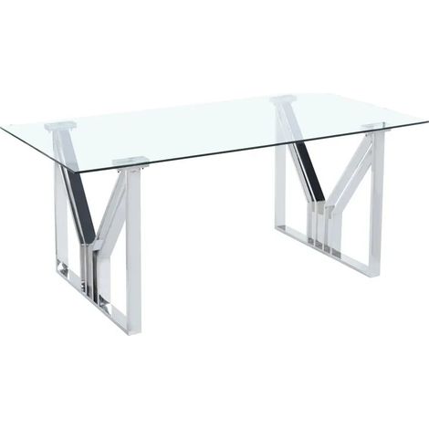 Table à manger IGREC Chrome transparent (1/2)