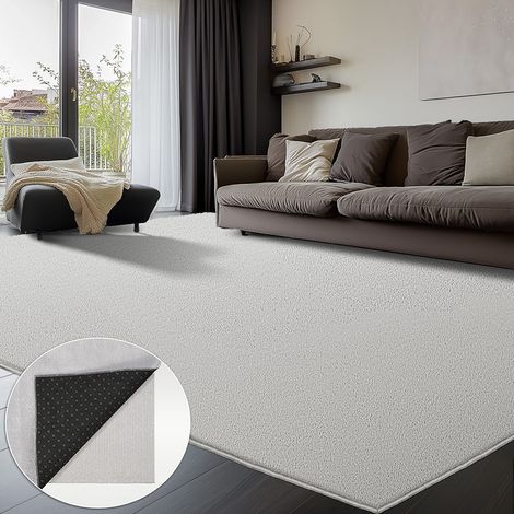 VOUNOT Living Room Rug Ultra Soft Shaggy Area Rug Modern Carpet 240x340cm Cream