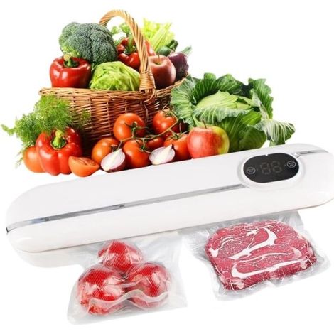 Longziming - Appareil d'emballage sous vide grand format - Puissance d'aspiration de 60 kPa - 2 modes : aliments humides/secs - Scelleuse sous vide à un bouton - Machine de conservation des aliments - (1/5)