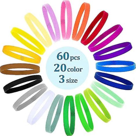 Lot de 60 colliers de naissance pour chiots, colliers pour animaux nouveau-nés, bracelets d'identification réglables double face pour chiots, chiens et chats (20 couleurs, 3 tailles)