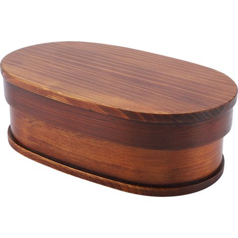 Boîtes à lunch vintage en bois naturel, boîtes bento en bois, 19 x 12 x 6 cm (1/5)