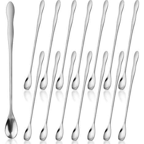 Eisrührlöffel aus Edelstahl – 15-teiliges Set – Silber – 20 cm (1/4)