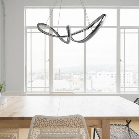 TrAdE Shop Traesio - Lampadario Led Intrecciato A Fiocco A Sospensione 57 W Luce 6500k 4000k 3000k A59 - -Bianco Naturale -