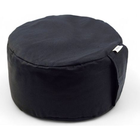 Cuscino da meditazione, zafu con grano saraceno - cotone nero (1/4)