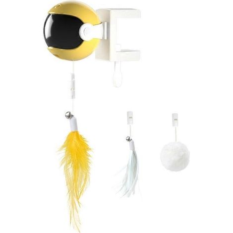 Jouet pour chat à plumes auto-élévateur, baguette à plumes pour chatons, jouet de chasse d'intérieur pour chatons (1/5)