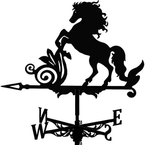 Horse Metal Weathervane, Animal Weathervane with Roof Garden Decorations for Outdoor Garden Canopy (1/5)