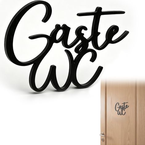 Plaque de porte de WC d'invités, plaque autocollante pour toilettes d'invités, décoration murale pour WC d'invités, accessoire de décoration intérieure pour salle de bains d'invités (1/5)