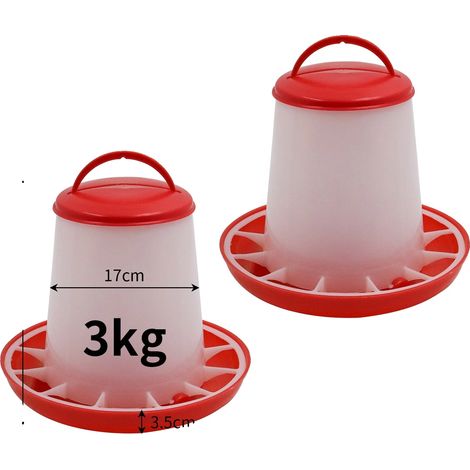 Distributeur Automatique de Poules, Plastique de Haute Qualité, Capacité Polyvalente, 3kg Nourrisseur, 1Pc (1/2)