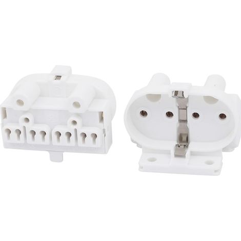 Support de Lampe 2G11 Connecteur de Douille 4 Broches H Blanc 2Pcs (1/5)