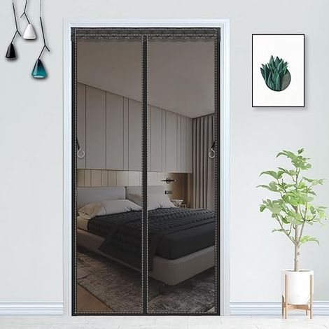 Moustiquaire de Porte 85x200cm Fermeture Automatique Anti Moustiques Mouches Rideau Facile à Installer pour Couloirs Portes Patio sans Percer (1/5)