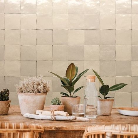 Carrelage Effet Zellige MANARA CLAY 10x10 cm (0,44m2)Tantan Beige - Les Carreaux de Jean