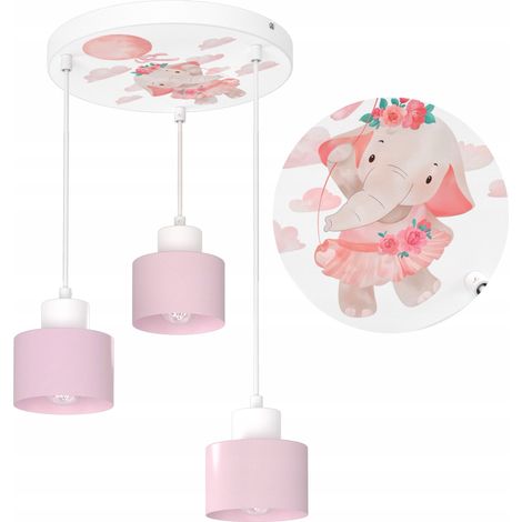 LAMPADA DA SOFFITTO PER BAMBINI A SOSPENSIONE ELEFANTE LED LAMPADA POLACCA E27 LAMPADA POLACCA (1/4)