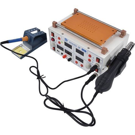 Lötstation mit Druckluftpistole, LED-Bildschirmtrenner, geregeltem Netzteil (Kombination Typ 8684DEU, Stecker AC 220 V) (1/5)