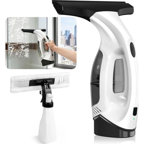Cordless Window Vacuum Cleaner, Portable Electric Window Cleaner with Spray Bottle and Microfibre Cloth for Windows, Mirrors, Tiles - Powerful Suction 2000Pa, Battery Life 40min (1/5)