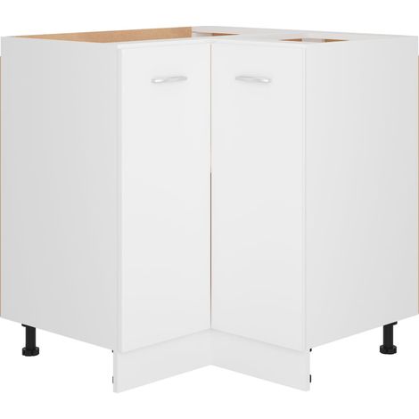 Armoire Meuble de rangement,Armoire plancher d'angle Blanc 75,5x75,5x80,5 cm Aggloméré -30367 (1/5)