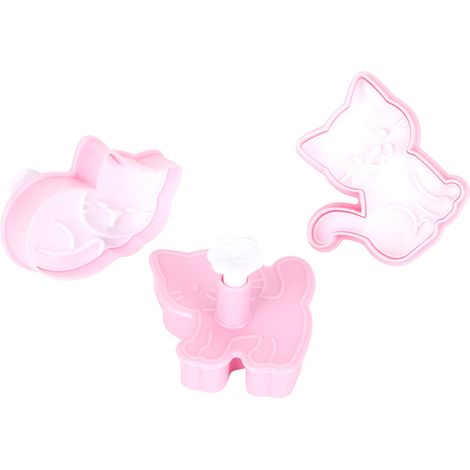 Set mit 3 katzenförmigen Ausstechformen, kreative Ausstechformen für selbstgemachtes Gebäck, Küchenzubehör. (1/5)