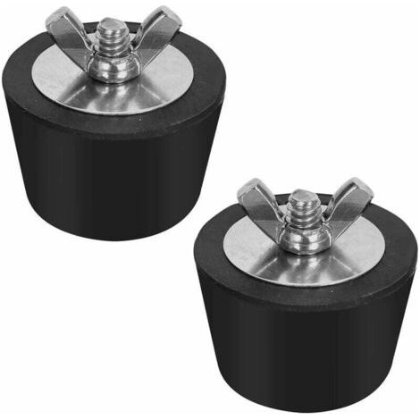 2 bouchons en caoutchouc pour piscine, bouchons d'hiver pour piscine de 38 mm, bouchons de piscine avec vis papillon en acier inoxydable pour raccords de tuyauterie de piscine (1/4)