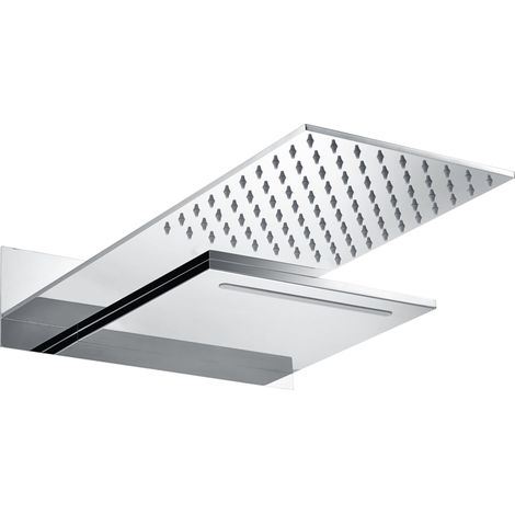 IMEX Wand-Duschkopf quadratisch 2 Funktionen Kaskade und Regen 48 x 335 cm Edelstahl S304 und verchromtes Messing Imex-RPS490